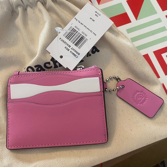 Coach Coachtopia Wavy Zip Card Case - Bright Magenta 💖 BRAND NEW with Dust bag - Picture 3 of 5